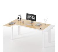 MAIDeSITe Bureau réglable en hauteur en forme de L (180 x 80 cm) avec capacité de charge de 200 kg, télécommande sans fil, station de travail à double moteur, prise de levage intégrée et port USB