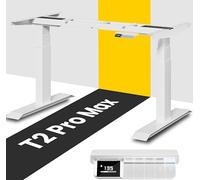 MAIDeSITe T2 Pro Max Bureau électrique réglable en hauteur, réglable à 135 cm, capacité de charge 160 kg, avec système de contrôle Piano-Master et fonction de protection anti-collision