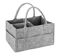 MaidMAX Bébé Diaper Caddy, Portable Organiseur de table à langer Chambre d'enfant Panier de rangement organiseur avec avec compartiments interchangeables, Sac de lingettes bébé, gris