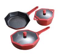 Maifanshi Casserole antiadhésive Wok sans fumée Poêle à frire à gaz Induction Cuisinière à usage général Batterie de cuisine Casseroles et poêles (couleur : style 2)