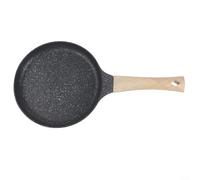 Maifanshi Poêle à crêpes antiadhésive en alliage d'aluminium compatible avec les cuisinières à gaz et à induction pour un usage domestique (noir, 20 cm)