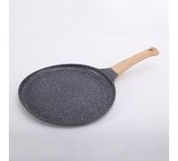 Maifanshi Poêle à crêpes antiadhésive pour crêpes, steak, petit déjeuner, œufs au gaz (noir, 20 cm)