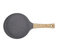 Maifanshi Poêle à crêpes antiadhésive pour plaques de cuisson au gaz et à induction, répartition uniforme de la chaleur, pour crêpes, steak, petit déjeuner, frire les œufs (noir, 20 cm)