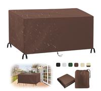 MAIFENGL Housse Salon de Jardin, Imperméable Bâche de Meubles d'extérieur 420D Oxford Tissu Rectangulaire Couverture de Protection pour Mobilier-Brown|| 200x130x80cm/79x51x31in