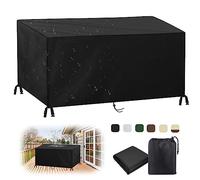 MAIFENGL Housse Salon de Jardin, Imperméable Bâche de Meubles d'extérieur 420D Oxford Tissu Rectangulaire Couverture de Protection pour Mobilier-Black||244x164x102cm/96x65x40in