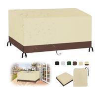 MAIFENGL Housse Salon de Jardin, Imperméable Bâche de Meubles d'extérieur 420D Oxford Tissu Rectangulaire Couverture de Protection pour Mobilier-BeigeBrown||300x200x80cm/118x79x31in