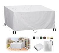 MAIFENGL Housse Salon de Jardin, Imperméable Bâche de Meubles d'extérieur 420D Oxford Tissu Rectangulaire Couverture de Protection pour Mobilier-Silver|| 230x165x80cm/91x65x31in