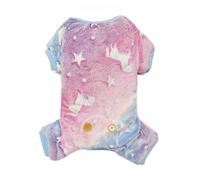 Maigllra Pyjama en peluche phosphorescent à 4 pattes pour chien de petite, moyenne et grande taille, licorne L
