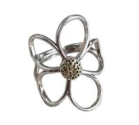 Maigridy Bague simple réglable tendance ajourée en métal texturé pour fête de mariage