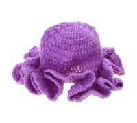Maigridy Chapeau bob tricoté fait à la main pour femme, tissage à bord volanté pour adultes, adolescents, cyclisme, pêcheur pour femmes pour temps froid pour la mode, violet clair, Taille unique