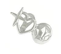 Maigridy Grilles dentaires en forme de cœur creux et étoiles de style rétro, bijoux en acier galvanisé pour couple, événement, usage quotidien, grilles en laiton et en acier galvanisé, taille unique