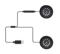 Maigridy Interphones de moto, casque double haut-parleurs, systèmes stéréo, câble tressé étanche à la poussière, câble USB C pour aventure, voyage, casque de moto USB C avec contrôle en ligne
