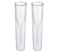 Maigridy Lot de 2 flûtes à champagne à double paroi, verres à bulles, verres à vin, cocktails, fêtes de mariage, verres à bulles et faciles à nettoyer