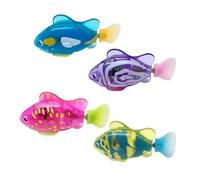 Maigridy Lot de 4 poissons mobiles réalistes avec capteurs automatiques - Sans danger pour les animaux domestiques - Éclairage à piles - Jouet d'exercice pour chatons