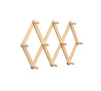 Maigridy Porte-manteau mural extensible en bois avec pinces à linge pour chapeaux et tasses - Gain de place - Organiseur horizontal à suspendre