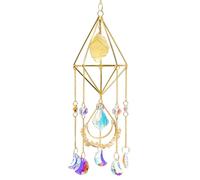 Maigridy Raws Carillon à vent géométrique en cristal pour balcon, décoration à suspendre et créer du son environnemental, prismes en cristal de jardin, attrape-vent
