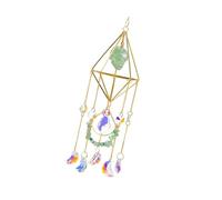 Maigridy Raws Carillon à vent géométrique en cristal pour balcon, décoration à suspendre et créer du son environnemental, prismes en cristal de jardin, attrape-vent