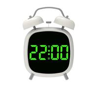 Maigridy Réveil numérique vintage à double cloches avec lumière de réglage à intensité variable Affichage Mouvement Horloge rétro
