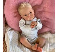 MAIHAO Poupée Reborn 18 Pouces Réaliste Nouveau-né Fille Lifelike Bébé, Corps en Tissu Doux, Yeux Ouverts