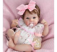 MAIHAO Poupée Reborn Bebe Reborn Fille Lavable à la Main Reborn Bebe Fille Corps en Vinyle Souple, Poupee Reborn Ressemble à Un Vrai bébé 18 Pouces Fille aux Ouvrez Les Yeux