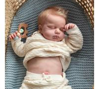 MAIHAO Poupée Reborn Fille 19 Pouces Corps en Vinyle Souple Lavable Fabriquée à la Main Réaliste Nouveau-né Bébé Fille Ressemblant à Un Vrai Bébé (Yeux Fermés)