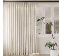 MAIHER Rideaux plissés et pincés Qui filtrent la lumière, Semi-Transparents, texturés, en Lin, 1 Panneau, avec Crochets, pour Salon, Chambre à Coucher, et fenêtre, 182,9 x 213,3 cm (l x L)