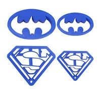 Maijia Lot de 4 emporte-pièces en forme de super-héros Superman Batman pour biscuits, pâtisserie, cookies, fondant