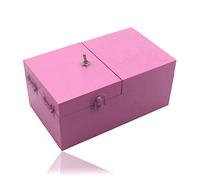 Maijia Useless Box Boîte en bois avec décoration de bureau en bois véritable pour cadeaux de Noël et de Nouvel An Rose