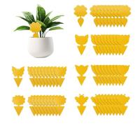MAIJIAJU Lot de 120 pièges à insectes jaunes double face pour plantes | Modèle étanche, 6 formes différentes, convient pour l'intérieur et l'extérieur, lutte efficacement contre les parasites