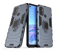 MaiJin Compatible avec Oppo A53 4G, Oppo A53s 4G, Oppo A32 4G Coque, Anneau de Support Téléphone Voiture Magnétique Bague 360 Étui de Protection (Bleu Marine)