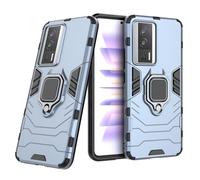MaiJin Compatible avec Xiaomi Mi Poco F5 Pro, Redmi K60, Redmi K60 Pro Coque, Anneau de Support Téléphone Voiture Magnétique Bague 360 Étui de Protection (Bleu Marine)