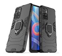 MaiJin Compatible avec Xiaomi Mi Poco M4 Pro 5G Coque, Anneau de Support Téléphone Voiture Magnétique Bague 360 Étui de Protection (Noir)