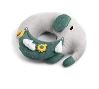 MAÏKA Coussin d'activités éléphant, polyester, avec tablette amovible et 4 jouets