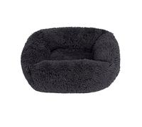 MAIKAILE Lit en peluche pour chien - Coussin moelleux pour animaux de compagnie de petite race - Fournitures de chenil - Taille M - Noir - Taille S - 55 x 45 cm