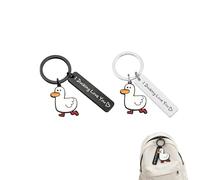 MAIKAOZAI Lot de 2 porte-clés en forme de canard en métal avec message « I Ducking Love You », cadeaux mignons pour petit ami, petite amie, cadeau de Saint-Valentin et d'anniversaire