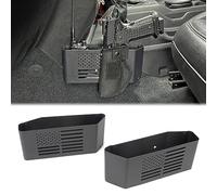 MAIKER Lot de 2 boîtes de rangement en métal pour levier de vitesse pour console centrale, plateau de vitesse compatible avec Jeep Wrangler JL JLU & Gladiator JT& 4XE 2018-2023, noir, logo du drapeau