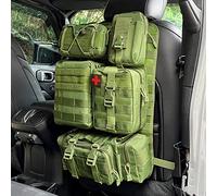 MAIKER - Organiseur tactique pour dossier de siège de voiture, avec 5 pochettes Molle amovibles, universel, s'adapte à la plupart des véhicules (vert kaki)