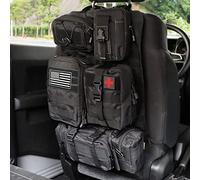 MAIKER Organiseur tactique pour dossier de siège de voiture, panneau de panneau tactique amélioré avec 5 pochettes Molle amovibles, universel compatible avec la plupart des véhicules, noir