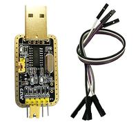 Maikrt Adaptateur USB vers TTL, module de puce CH340 USB vers convertisseur série pour projets de développement (doré)