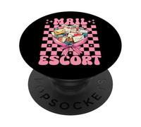 Mail Escort Postal Worker Mail Lady Girl Mom PopSockets PopGrip Adhésif