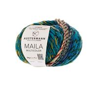 Maila Multicolor Pelote de laine épaisse avec dégradé de couleur pour tricot - env. 90 m de longueur par pelote de laine 50 g Couleur 04 - Jungle