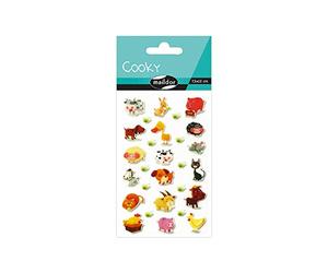 Maildor 560426C - GOMMETTES 3D Cooky - 8 planches 12x8 cm - 193 stickers - ANIMAUX