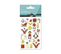 Maildor 560504C - Un sachet de gommettes 3D Cooky 1 planche 7,5x12cm, Noël tendance (25 stickers)