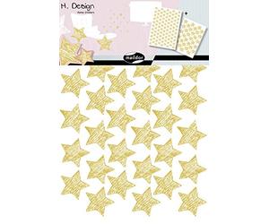 Maildor AD029O - Un sachet M Design 2 planches stickers muraux 34,5x49 cm, Etoiles or