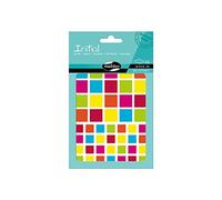 Maildor AE043O - GOMMETTES Initial - 4 planches 10,5x16 cm - Stickers VIFS ET PASTEL - CARRÉS (212 stickers)