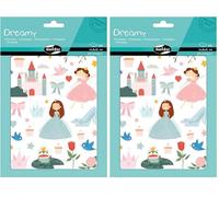 Maildor AE134O - Un sachet de gommettes Dreamy 6 planches 14,8x21cm, Princesses (219 stickers) (Lot de 2)