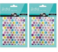 Maildor AE169C - Un sachet de gommettes Initial 4 planches 10,5x16 cm, Mini ronds métal-pastel (452 stickers) (Lot de 2)