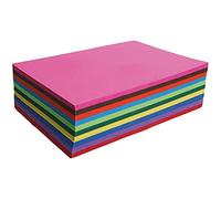 Maildor by Clairefontaine 454199C - Paquet de 100 Feuilles de Papier Cartonné Couleur 210g/m² - Format A4 (21x29,7cm) - 10 Couleurs Assorties - Loisirs Créatifs, Bricolage, Activités Manuelles