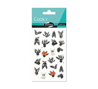 Maildor CY084O - Un sachet de gommettes 3D Cooky 1 planche 7,5x12cm, Chauve-souris (22 stickers)
