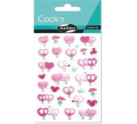Maildor CY105C - GOMMETTES 3D Cooky - 1 planche 12x8 cm - 29 stickers - COEURS